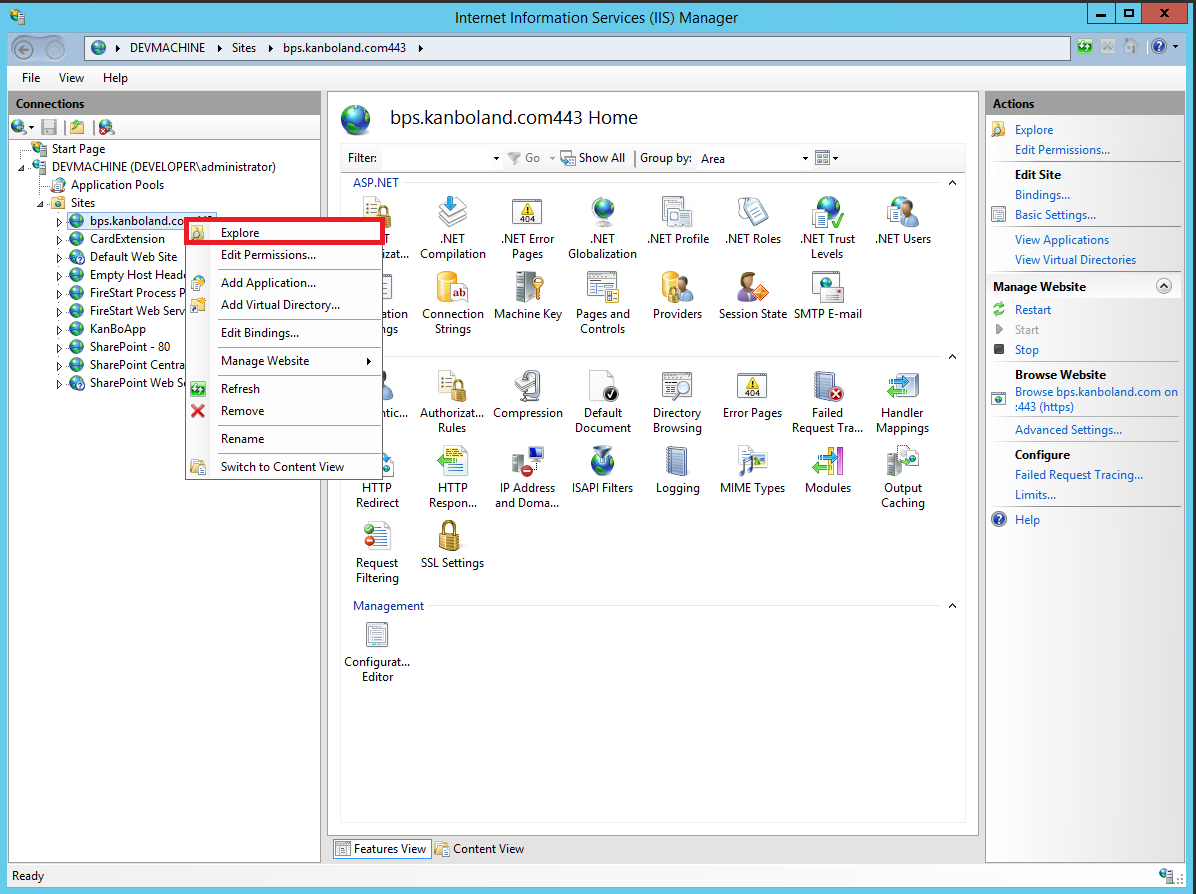 Update KanBo License on IIS Manager